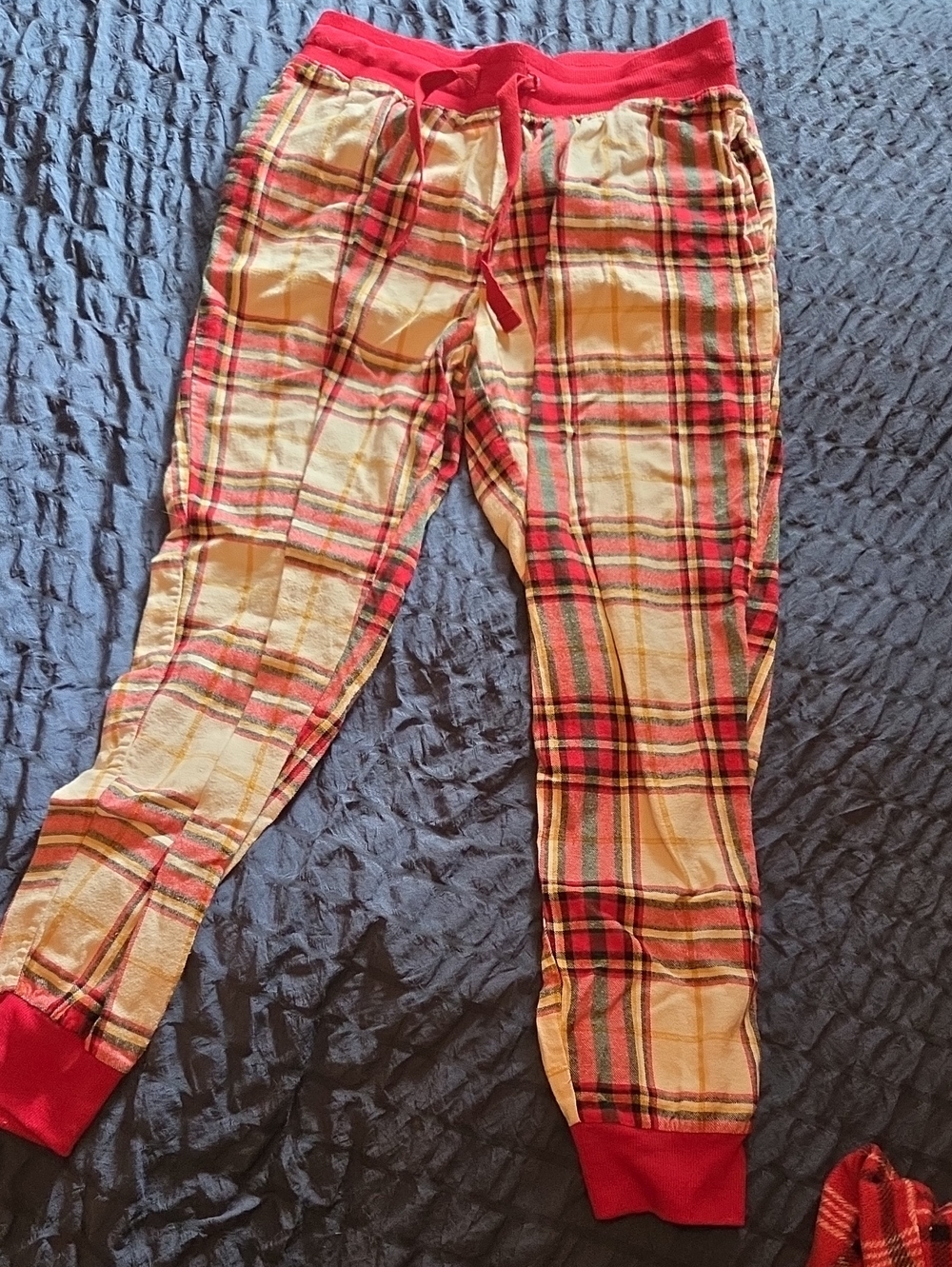 Joe Fresh Red and Cream Plaid Pajama Pants And Ardene Red Pajama Pants
